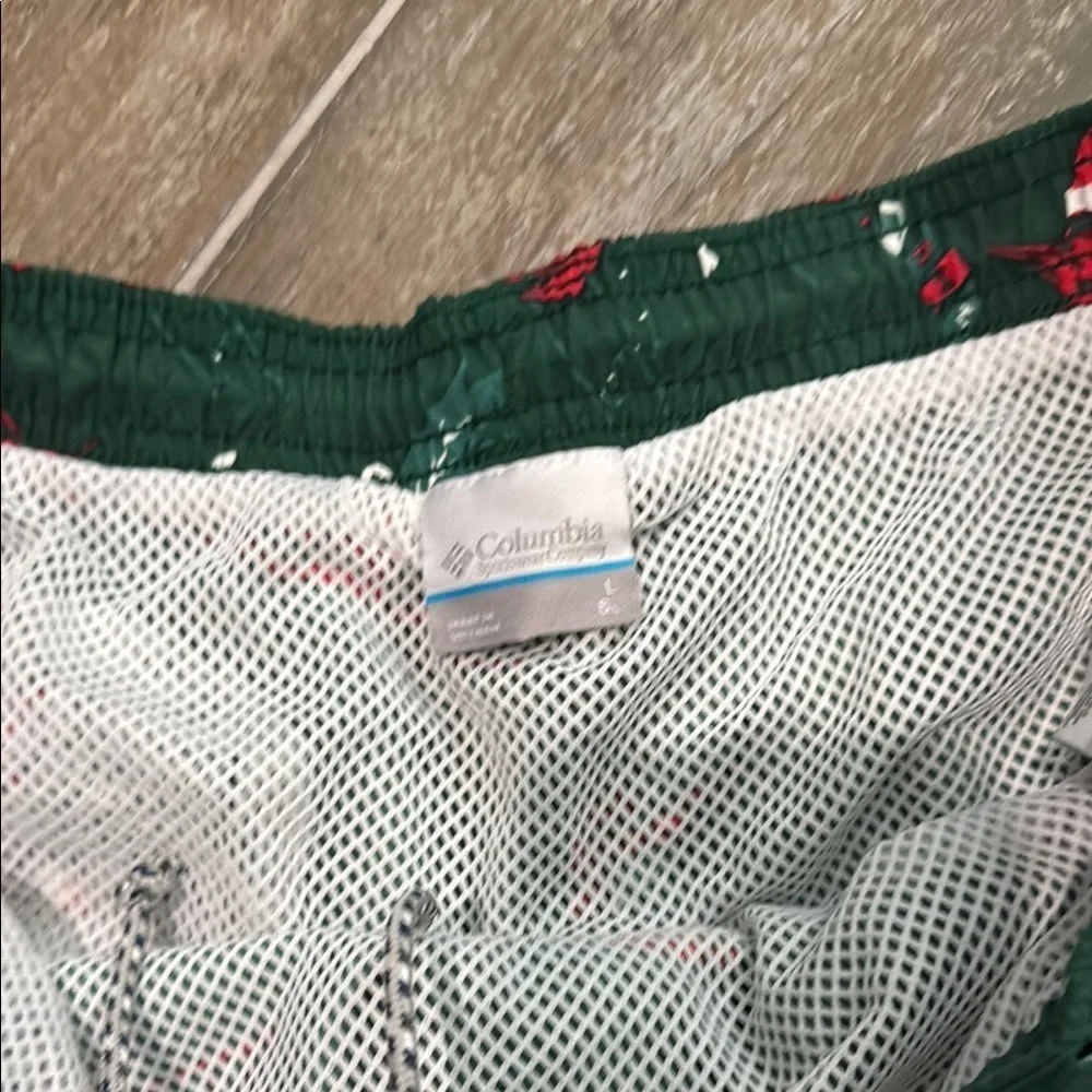 Columbia Green and Red Swim Trunks PFG